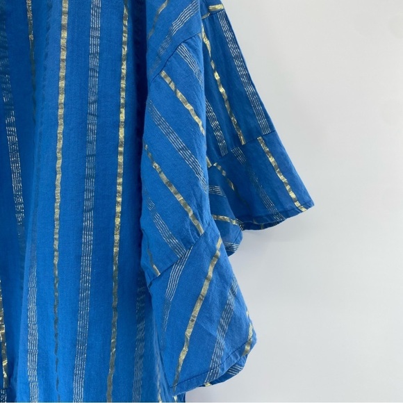 The Vetiver Collection Spanish Fly Top Blue Gold metallic size 6 - Picture 7 of 11